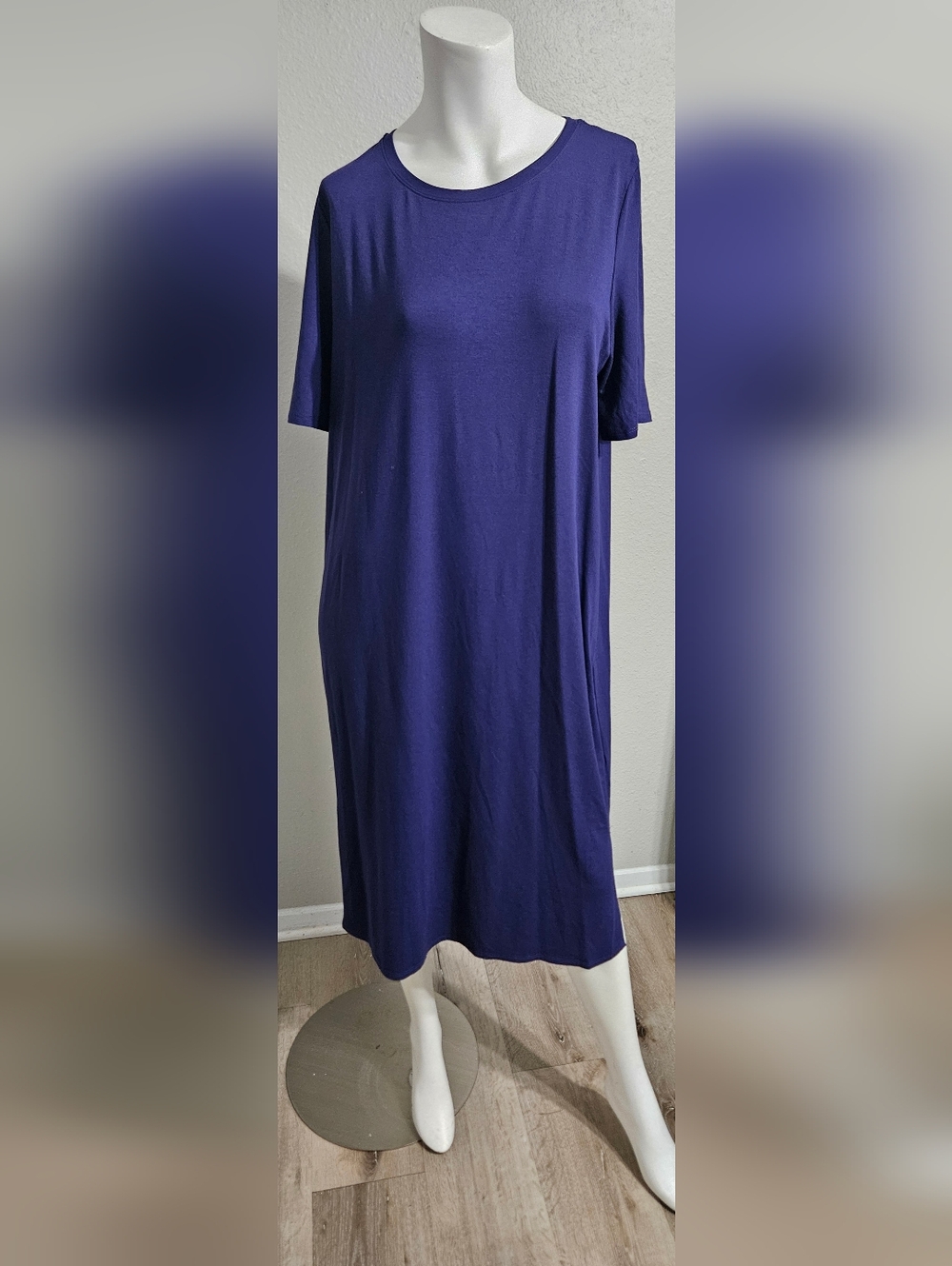 Eileen Fisher Jersey Dress Purple Short Sleeve  T-Shirt size M